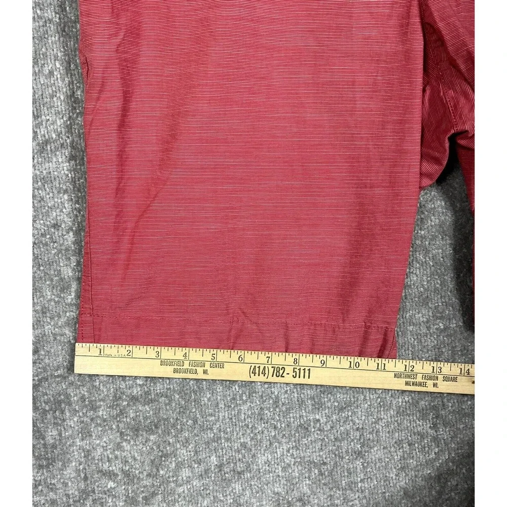 Tommy Hilfiger‎ Striped Chino Shorts Mens Size 36 Pale Red Cotton Pockets